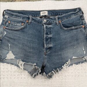 Citizens Of Humanity Annabelle Blue Distressed Jean Shorts